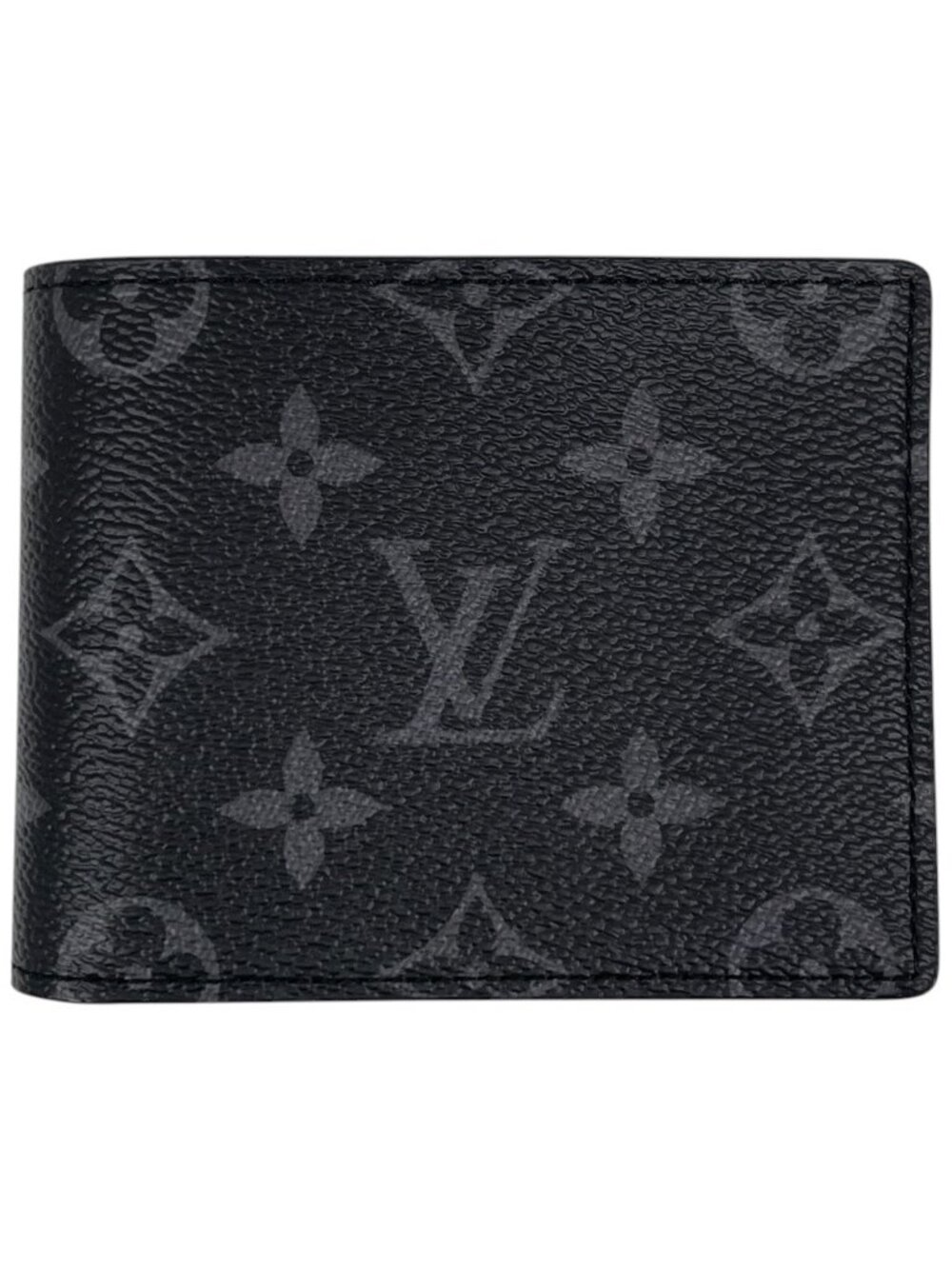 Louis Vuitton Portefeuille Calfskin Bifold Wallet Monogram Eclipse Noir